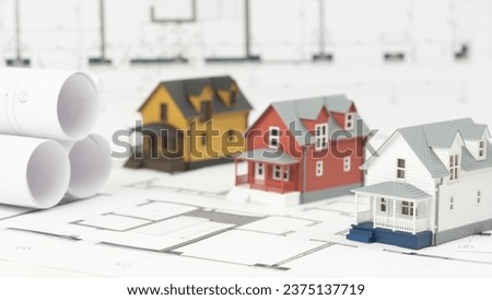 the model of the house in the drawings for design. High quality photo