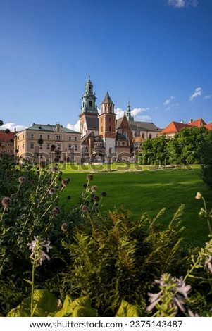 picture of the Royal Castle of Wawel during the sunset in Krakow