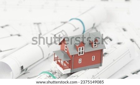 the model of the house in the drawings. High quality photo