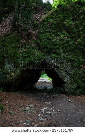 Picture of natural tunnel in Moravian Karst in Czech Republic