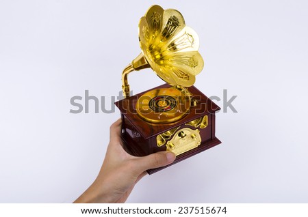 Hand holding a music box