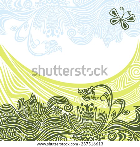 Nature background with floral pattern design element vector illustration