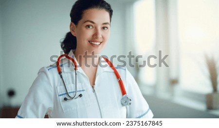 Portrait of young doctor in the hospital.