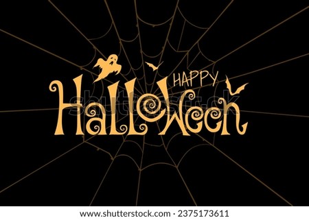 Happy Halloween vector lettering. Holiday lettering for banner