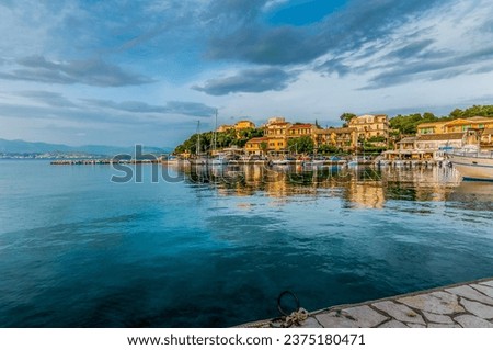 Kassiopi, Corfu Island, Greece, Tourism, Villas, boats, Harbour, Royalty-Free Stock Photo #2375180471