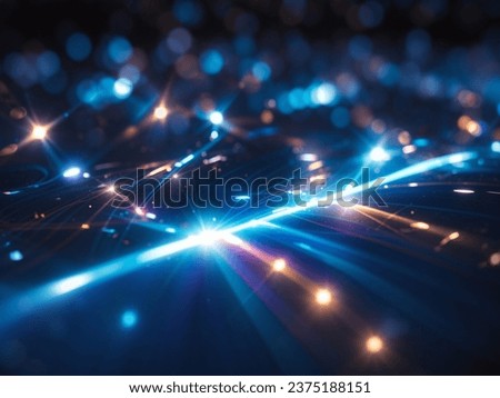 Blue And White colorful lens flare glowing light pattern in background AI Generated