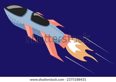 spaceship rocket flying into space
