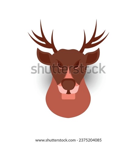 Deer head flat style isolated illustration