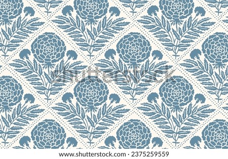Digital seamless pattern block print batik vector ajrakh Royalty-Free Stock Photo #2375259559