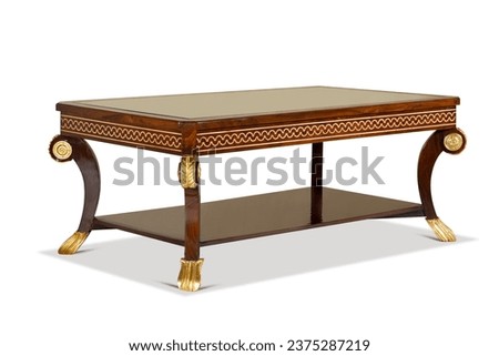 coffee table with isolated white background  