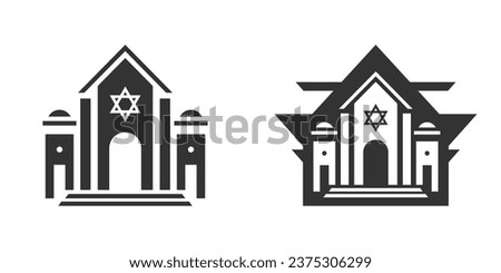 Synagogue icon isolated on a white background. Royalty-Free Stock Photo #2375306299