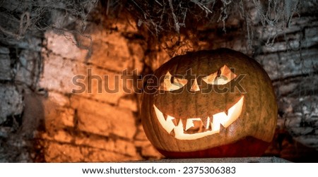 spooky Halloween background pumpkin Jack'o'lanterns
