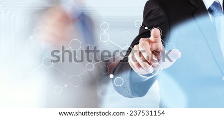 hand drawing blank flow chart on new modern computer as concept  Royalty-Free Stock Photo #237531154
