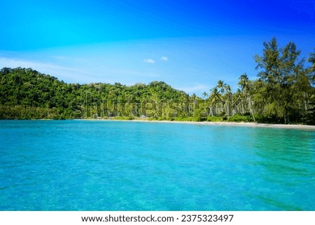 Beautiful tropical beach as summer seascape with blue sky for travel in holiday relax time,on nature background at koh kood Thailand