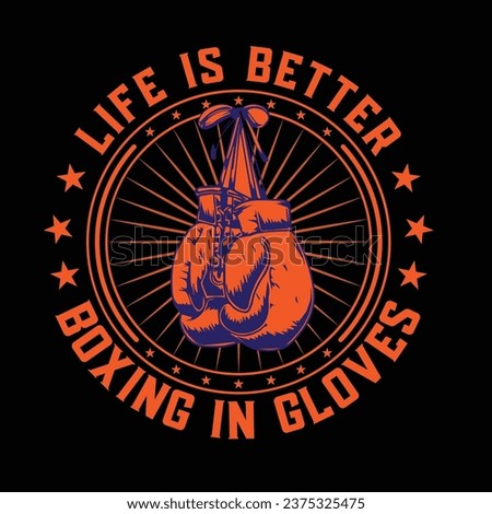 boxing t shirt design with boxing gloves vector.