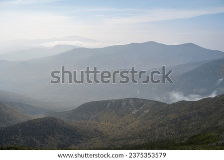 Franconia ridge trail peak in fall season, New Hampshire