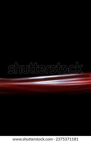 Abstract red lights, white tones, dark background, abstract shapes, luminous lines in darkness, no people, long exposure photography, moving fine lines
