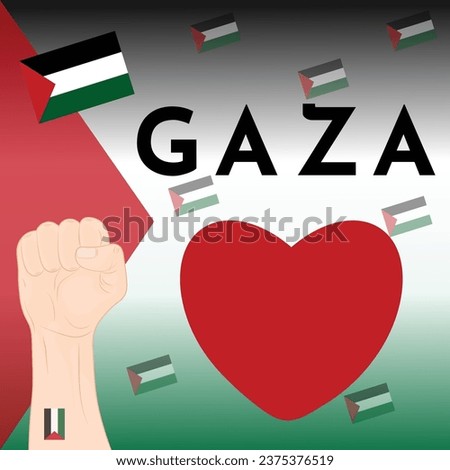 Hand up for freedom symbol vector. save palestine freedom vector flag green black red abstract background. Poster design vector illustration