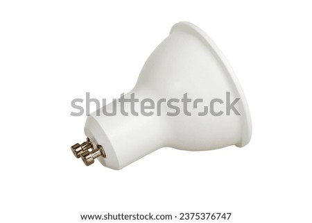 LED light bulb GU10 base, energy-saving energy conservation, isolated on white background close-up