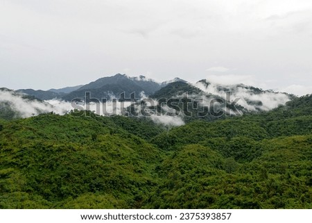 Beautiful misty over the mountain range at the north of Thailand.