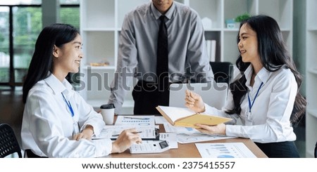 Business people teamwork with analysis cost graph on desk at meeting room