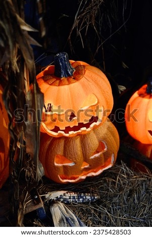 Scary pumpkin decoration for Halloween festival