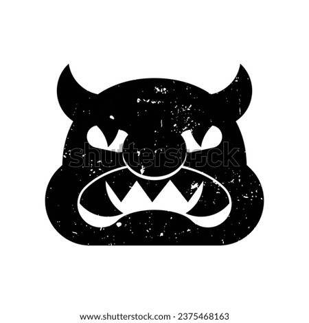 Black Demon Devil Satan Stamp Grunge Texture Icon Logo Label Badge Sticker Vector EPS PNG Transparent No Background Clip Art Vector EPS PNG 