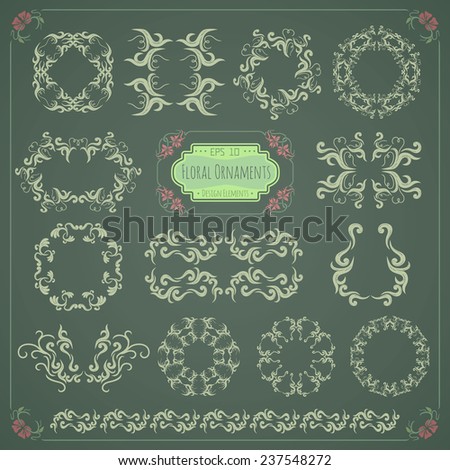 Vector collection of unique floral style ornament decorations