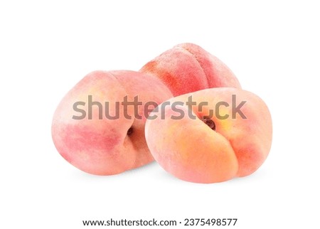 Japanese fruits, peaches isolated on white background.