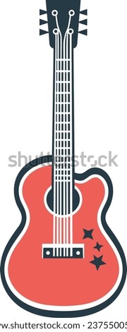 guitar vector illustration for logos, tattoos, stickers, t-shirt designs