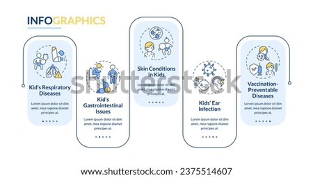 2D parenting children with health issues vector infographics template, data visualization with 5 steps, process timeline chart.