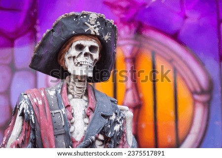 Fun fair carnival pirate skeleton at luna park