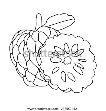 Srikaya sketch lineart vector, suitable for sticker, coloring book and graphic element design