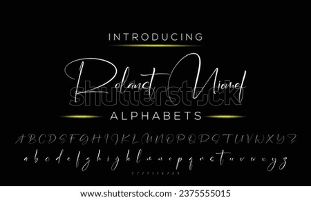 signature Font Calligraphy Logotype Script Brush Font Type Font lettering handwritten Royalty-Free Stock Photo #2375555015