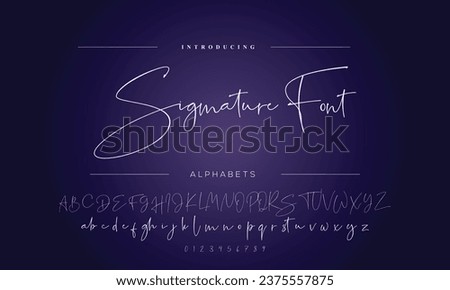 Signature Font Calligraphy Logotype Script Brush Font Type Font lettering handwritten Royalty-Free Stock Photo #2375557875