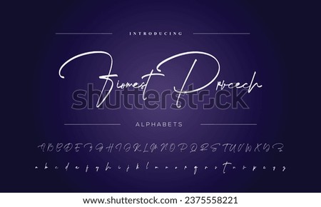 Signature Font Calligraphy Logotype Script Brush Font Type Font lettering handwritten Royalty-Free Stock Photo #2375558221