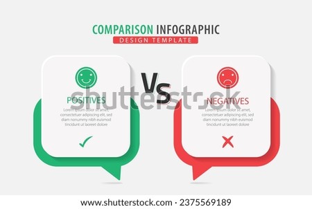 Comparison Infographic Design Template, Comparison between companies and products and services, Business presentation concept with 2 options, To do list or planning icon, vector illustration. Royalty-Free Stock Photo #2375569189