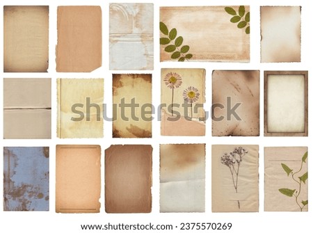 Set of Vintage background of old paper texture with spots isolated