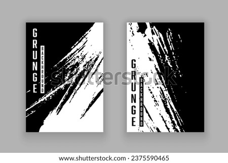 Vector black paint brush stroke shape clipping mask. Book cover with grunge style.