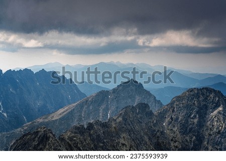 High Tatras - view on Koprovsk'y Stit from the highest peak in Poland called Rysy