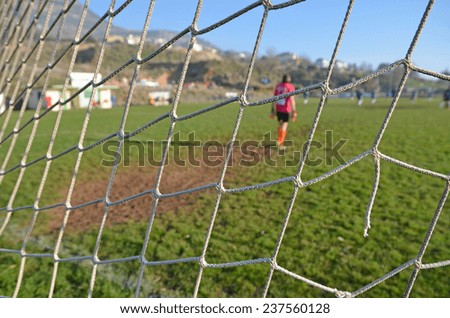 nets back side - goalkeeper football - soccer background