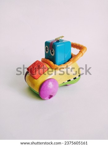 children's toy car isolated on a white background.