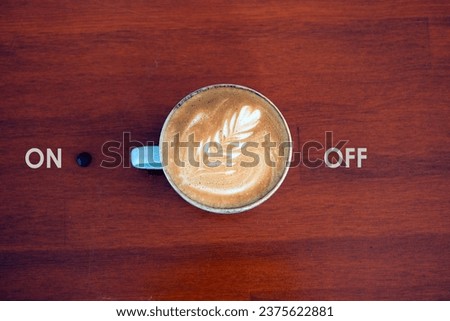 Advertisement for coffee. Effect of a cup of coffee