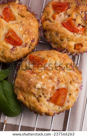 Fresh pizza muffin as a snack