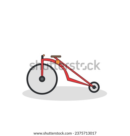circus red bike on white background