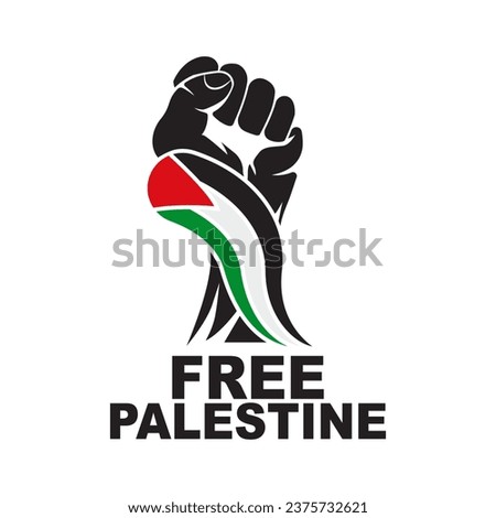 Flat design fist to free Palestine