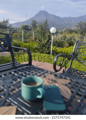 Coffee in the Morning with Landscape Scenery Mountain