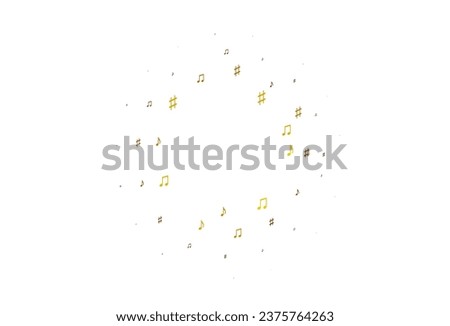 Light Yellow, Orange vector texture with musical notes. Abstract illustration with colorful symbols of melody. Pattern for websites of musitians.
