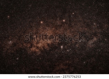 Landscape with purple Milky Way. Night sky with stars Beautiful universe. Space background