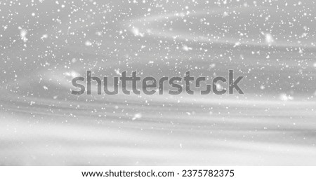 Snow and snowflakes on transparent background. Winter snowfall effect of falling white snow flakes and shining, New Year snowstorm or blizzard realistic backdrop. Christmas or Xmas holidays. Royalty-Free Stock Photo #2375782375